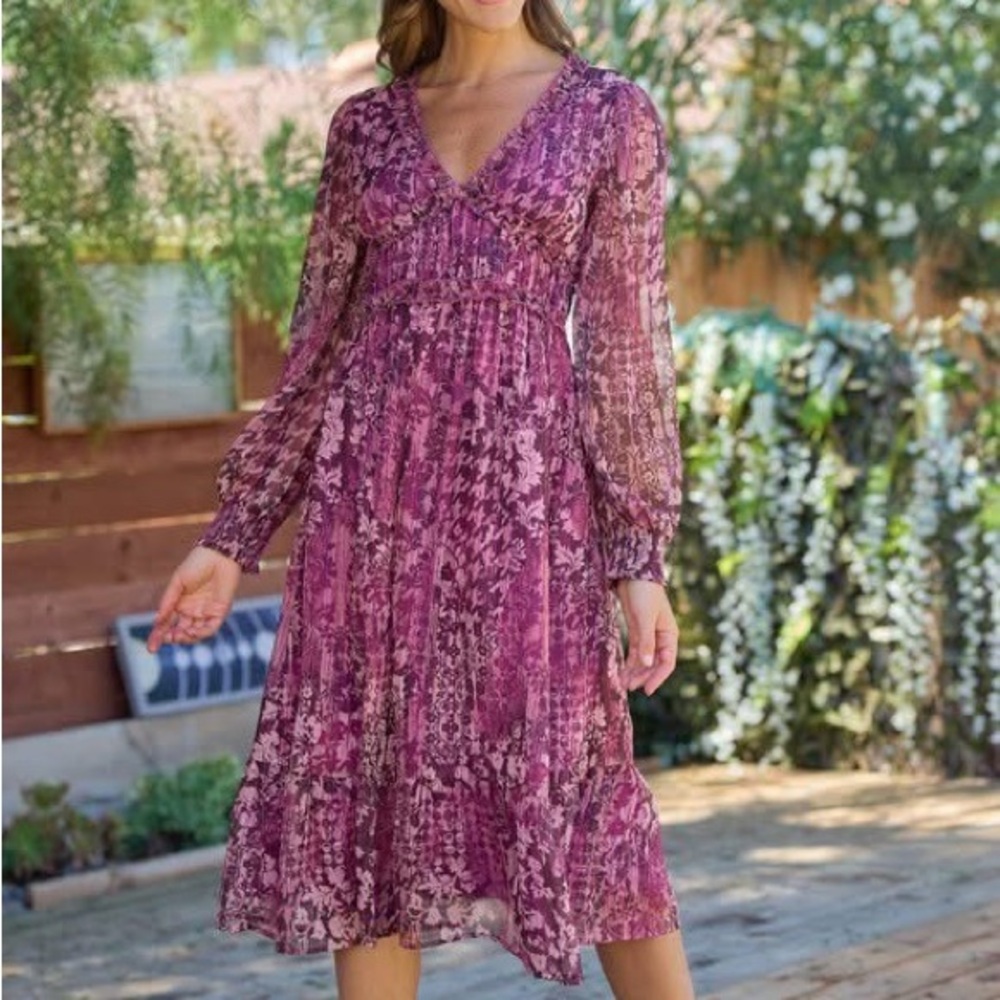Beautiful Printed Lulex Chiffon Dress